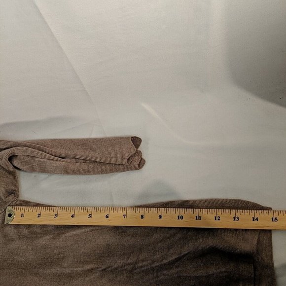 Philosophy Mauve Light Brown Scallop Hem Women's L Knit Sweater Top 3/4 Sleeve - Picture 8 of 11